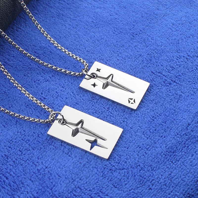 

Hip Hop European American Style Minimalist Necklace Hollow Star Pendant Stainless Steel Versatile Trendy Jewelry for Daily Wear