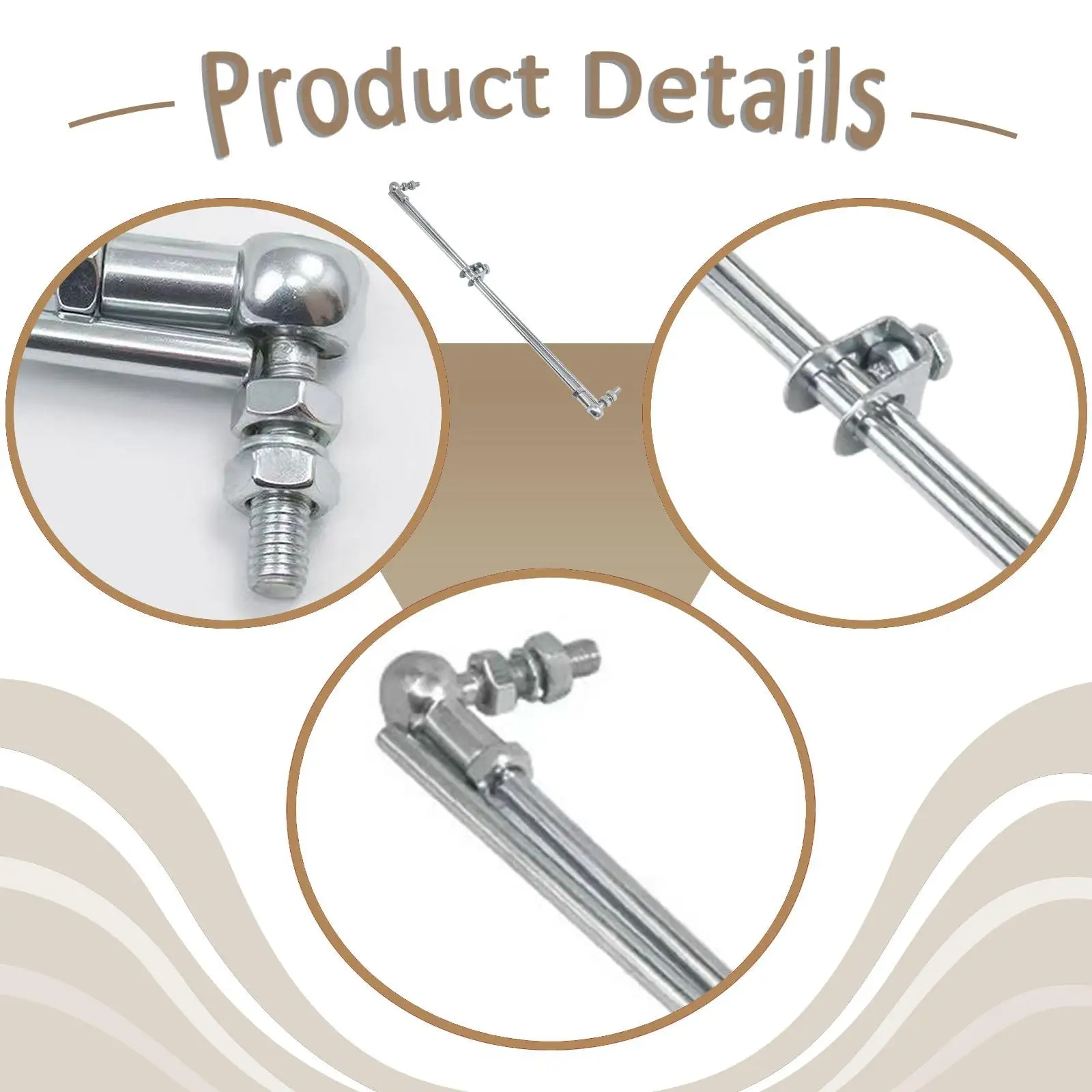 Industrial Sewing Machine Accessory Steel Treadle Rod Ball Joint Linkage Smooth Power Transfer for Sewing Machines and Pedals
