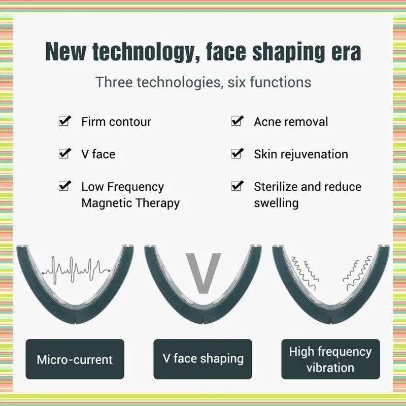 

EMS V-Face Face Lift Device 6Mode Heated Skin Rejuvenation Double Chin Vibration Wireless Remote Massager Durable Green