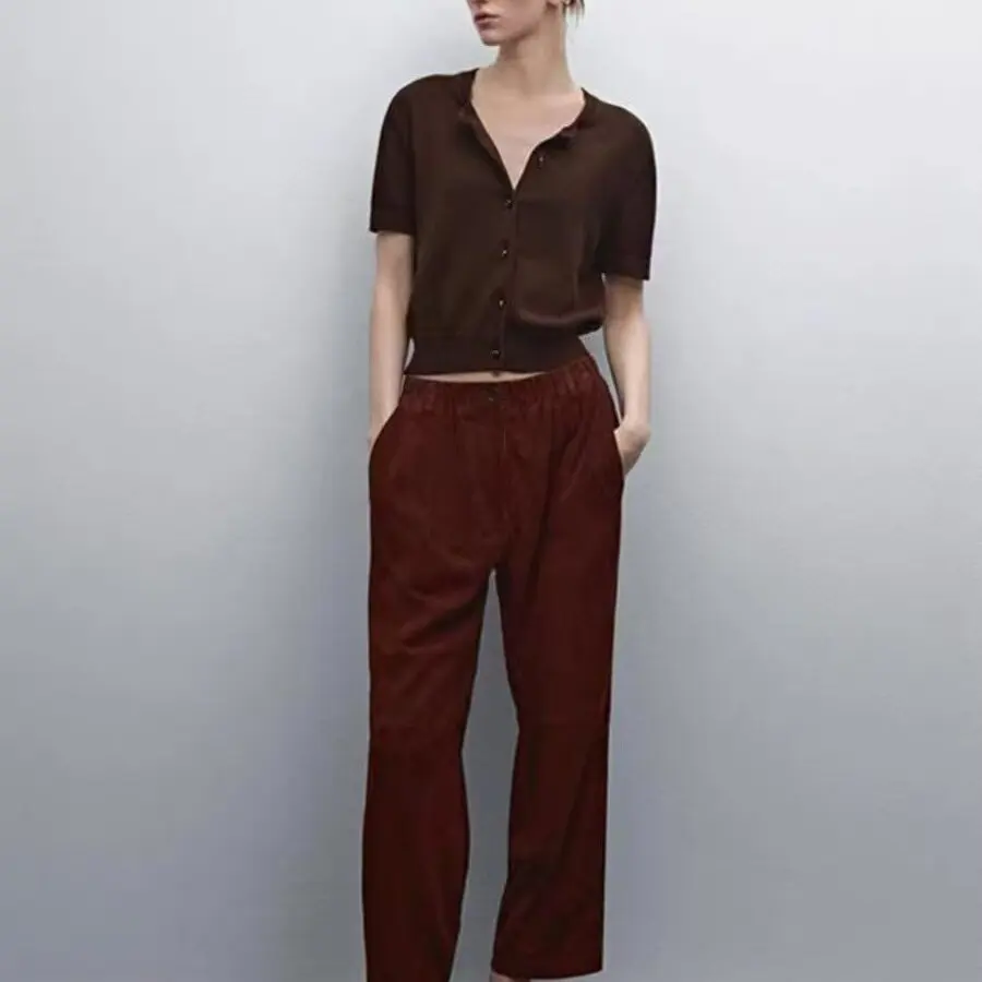 Faionable mat Lazy Sle Open Cardigan Oberbekleidung Neue Herbst Winter Damen Polyesterfaser rund Ne ort Sve