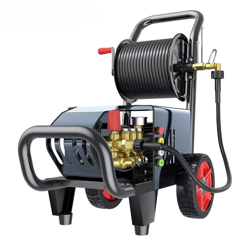 3000w 150 bar Car Jet Washer Machine Metal Head Reel Power Building Time Brass Pump Technical Parts  High Pressure Power Cleaner
