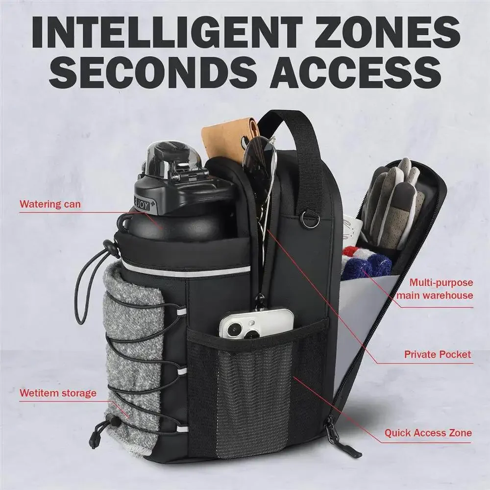 Magnetic Gym Water Bottle Bag Men Women Large Capacity Outdoor Carrier Bag with Phone Pocket Water Cup Shoulder Crossbody Bag