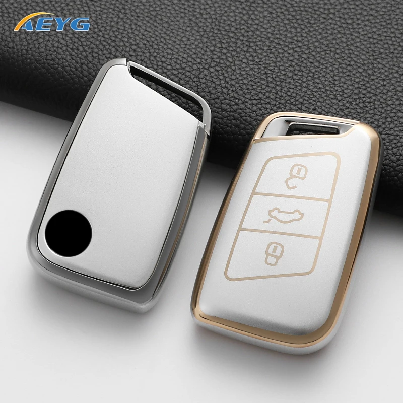 

Модный чехол для автомобильного ключа из ТПУ, брелок для VW Volkswagen Magotan Passat B6 B7 B8 CC Arteon для Skoda Fabia Superb A7 Kodiaq