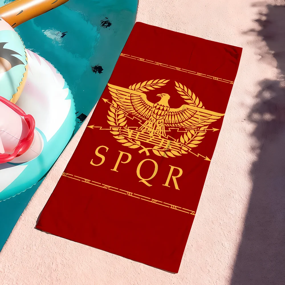Gold Imperial Eagle Rome SPQR Towel Soft Pool Gift For Travel Gym Shower Camping Quick Dry Sports Large Beach Towels