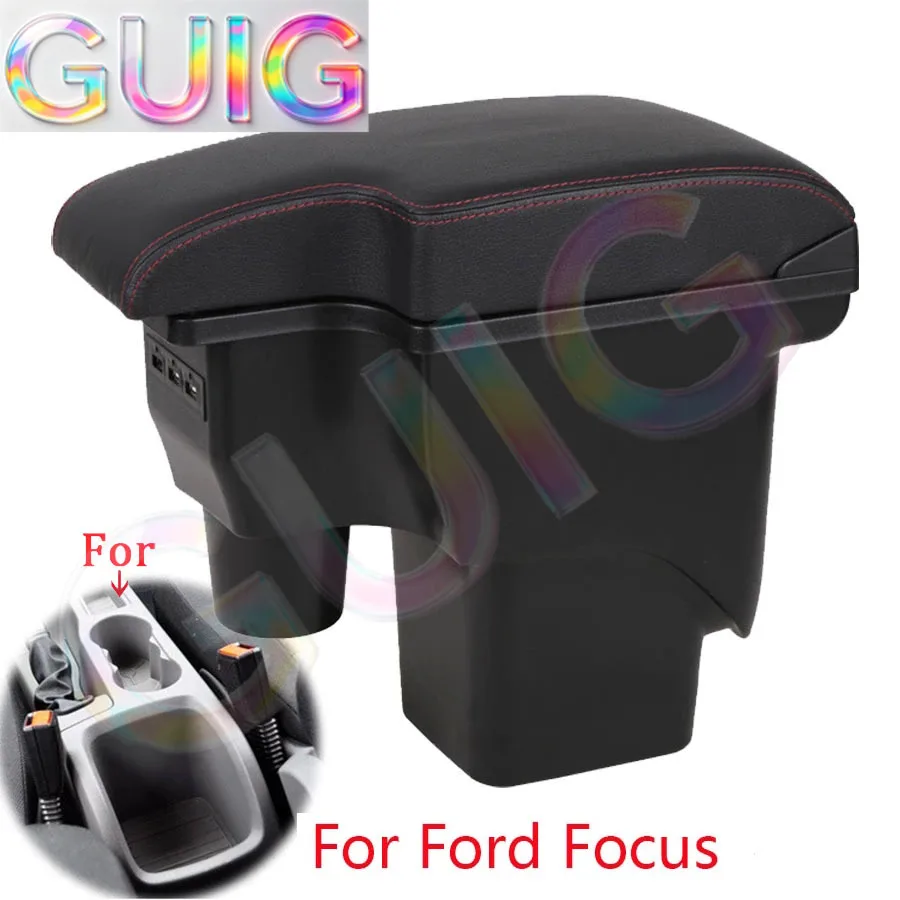 Reposabrazos para Ford Focus 2, reposabrazos para Ford Focus mk2, accesorios para coche, detalles interiores, piezas de reacondicionamiento, caja de almacenamiento USB