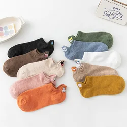 Women Girls Funny Socks Kawaii Embroidered Cute Ankle Socks Low Cut Soft Cotton