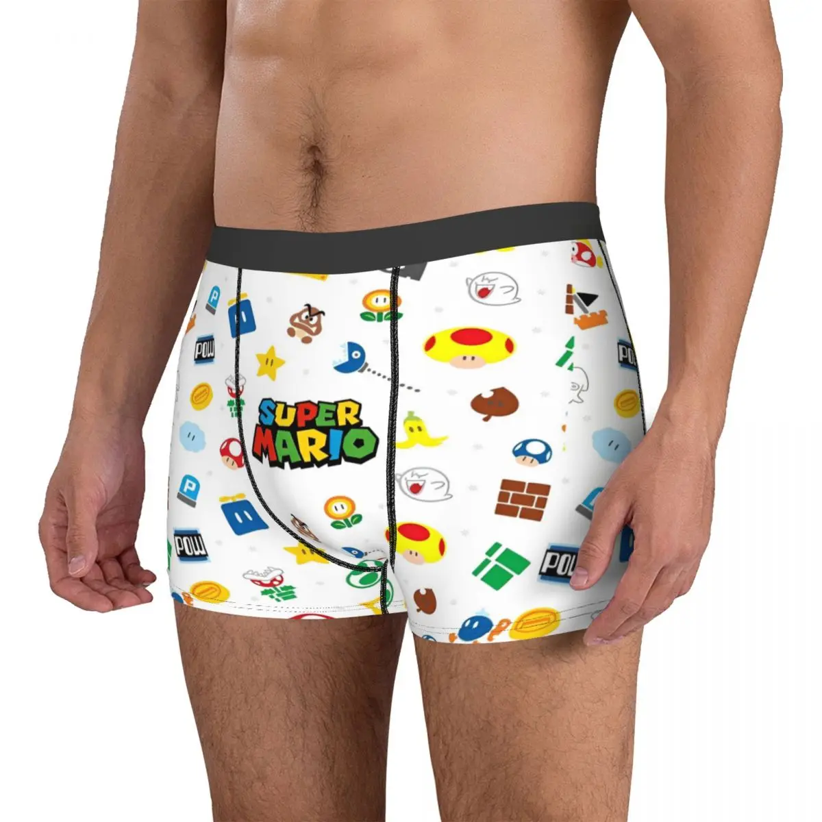 مضحك الملاكم الكرتون ماريوس لعبة السراويل سراويل الرجال الملابس الداخلية لينة السروال للرجال