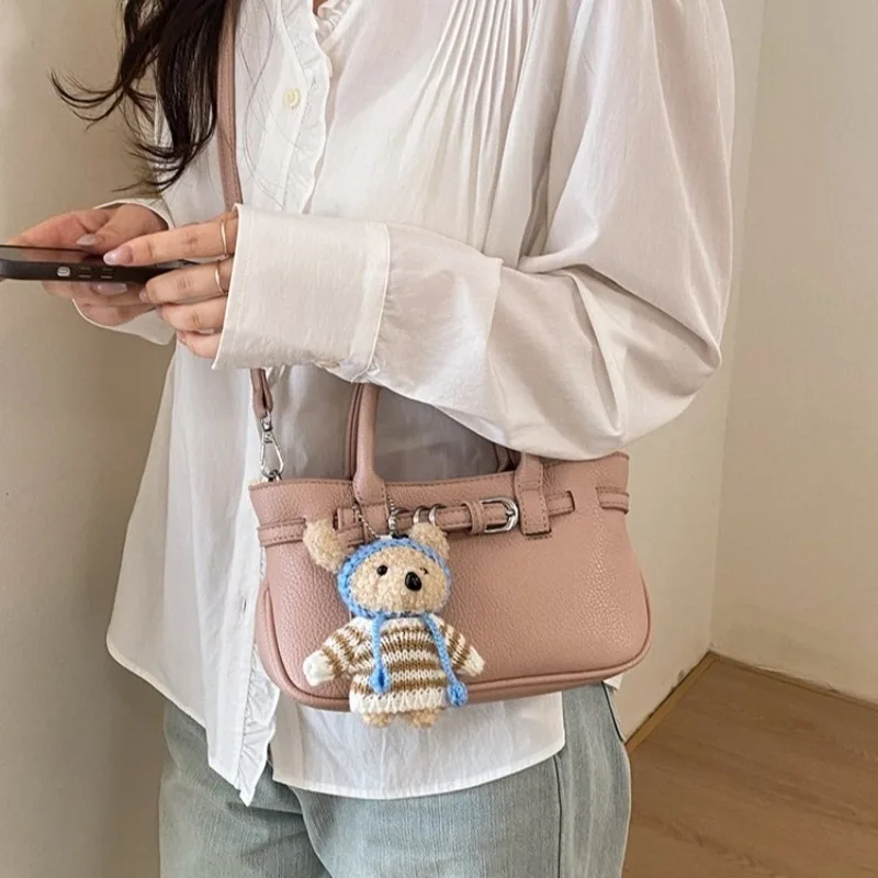 Women's Multi-color Faux Leather Mini Horizontal Tote Handbag & Crossbody Strap, for Daily Office, Weekend Travel & Errands