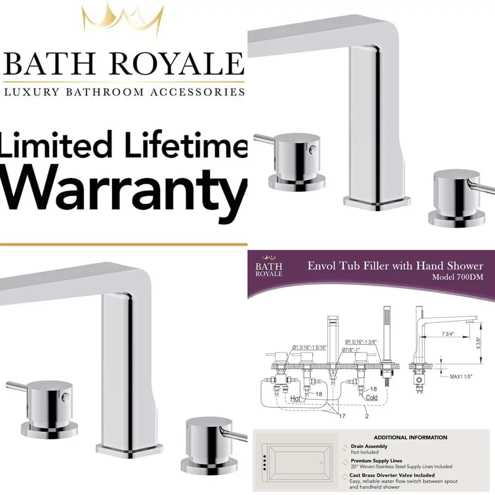 

Стильный смеситель для ванны с наполнителем и ручным душем — прочная полированная хромированная отделка