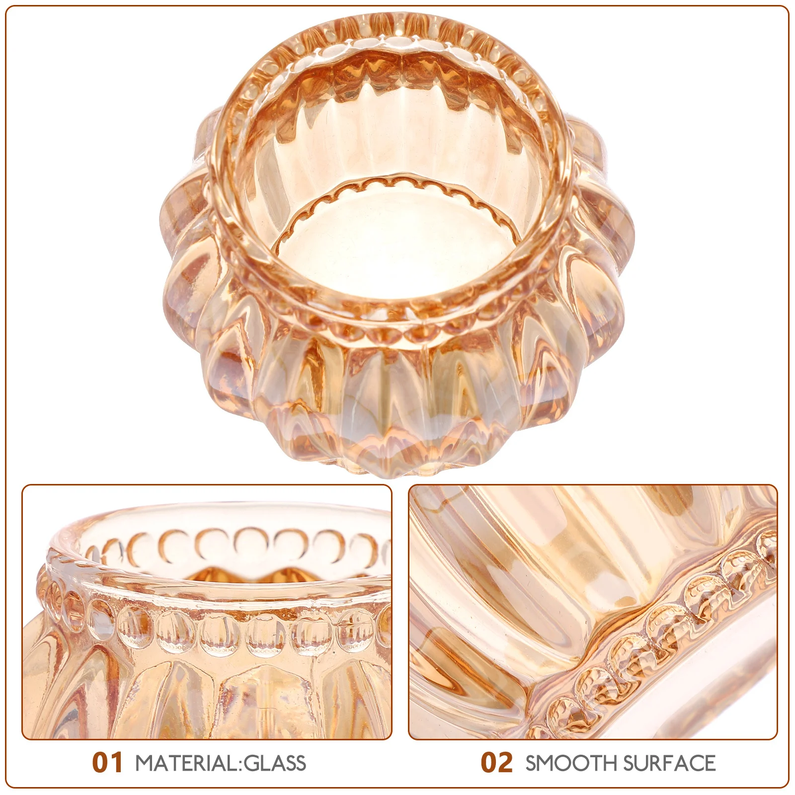 

6Pcs Crystal Glass Holders Stable Base Decorative Tealight Holder Home Centerpiece Centerpieces for Tables