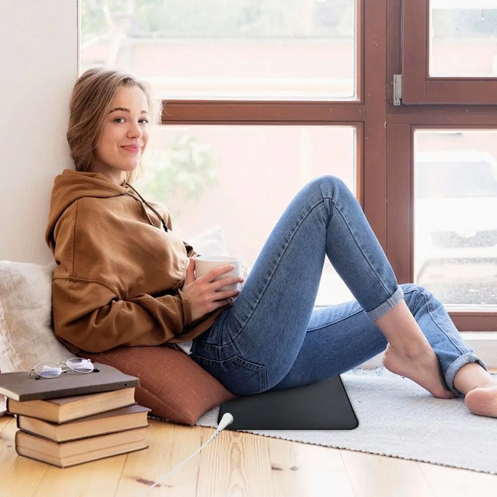 بساط تأريض 25 × 68 سم مع أسلاك 15 قدم، توازن صحي لتخفيف القلق ونوم أفضل، مدلك الجسم العلاجي المتصل على الأرض