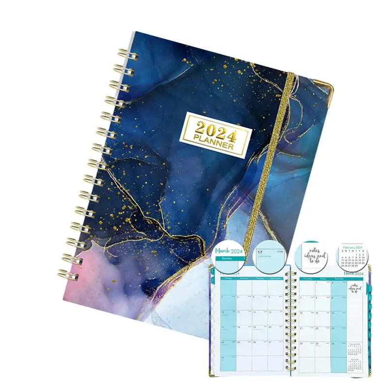 A5 2024 perencana bulanan perencana buku agenda mingguan 16x2cm/6x9 inci 2024 perencana dengan tab 12 bulan bulan bulan agenda Mingguan