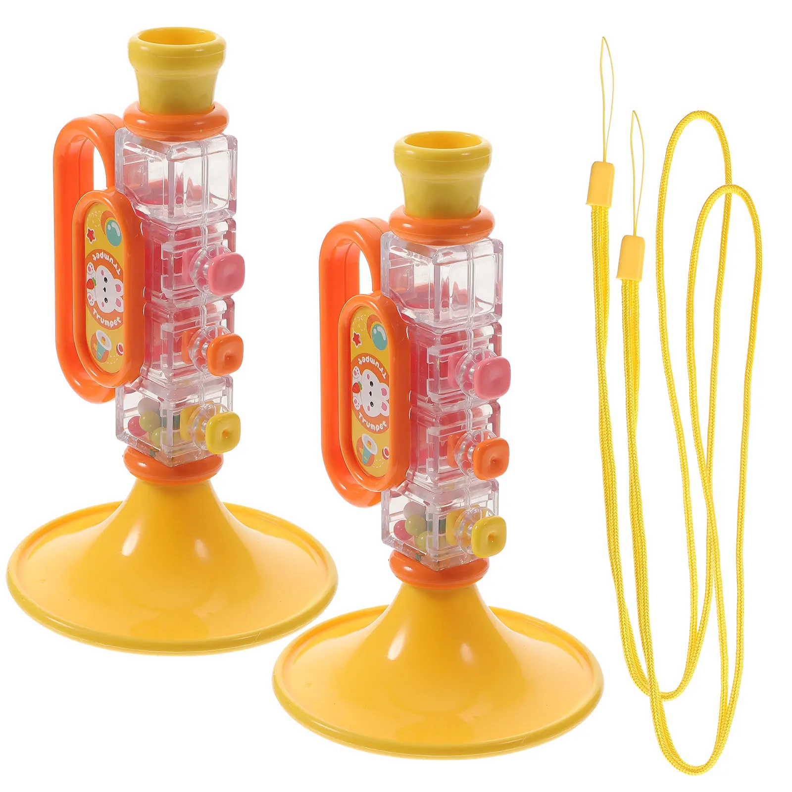 

2Pcs Small Trumpet Musical Instrument Set Lightweight Portable for Kids Party Beginner Education Entertainment