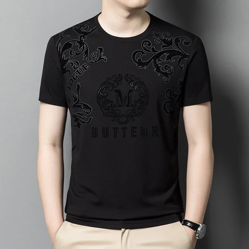 

Мужская Летняя воздухопроницаемая футболка с коротким рукавом и круглым вырезом