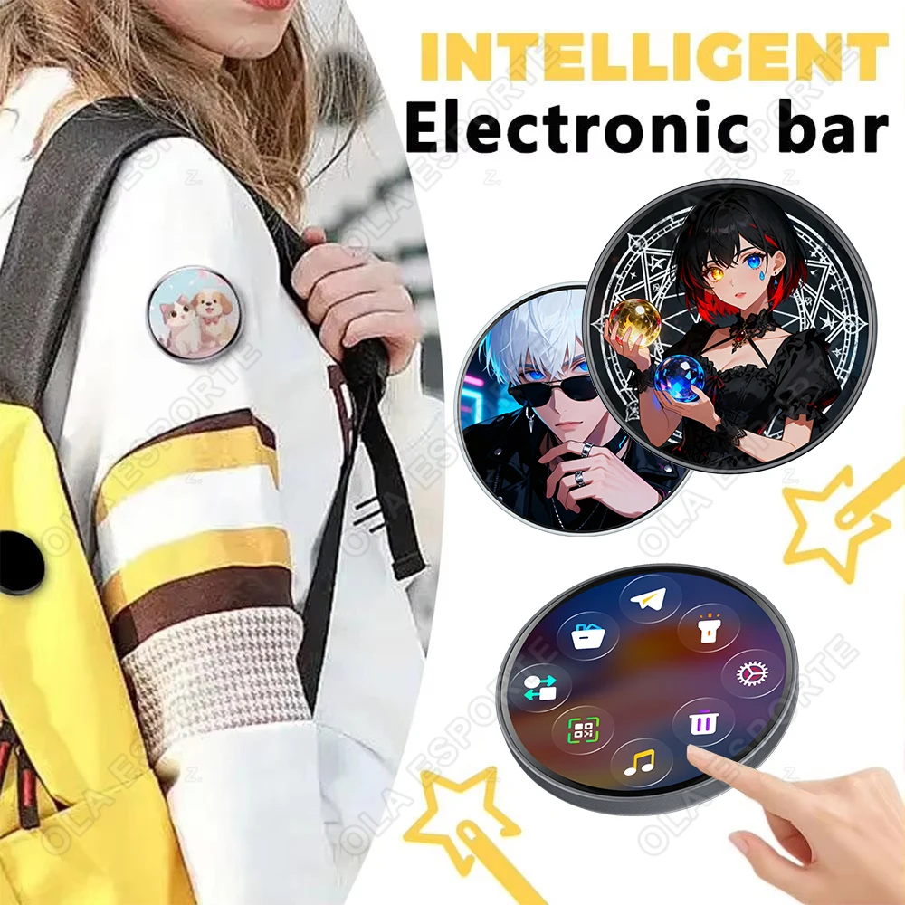 

Smart Bluetooth Anime Digital Badge Screen Connection APP Anime Peripheral Pictures Bluetooth Smart Electronic Bar Badge Fans Gi