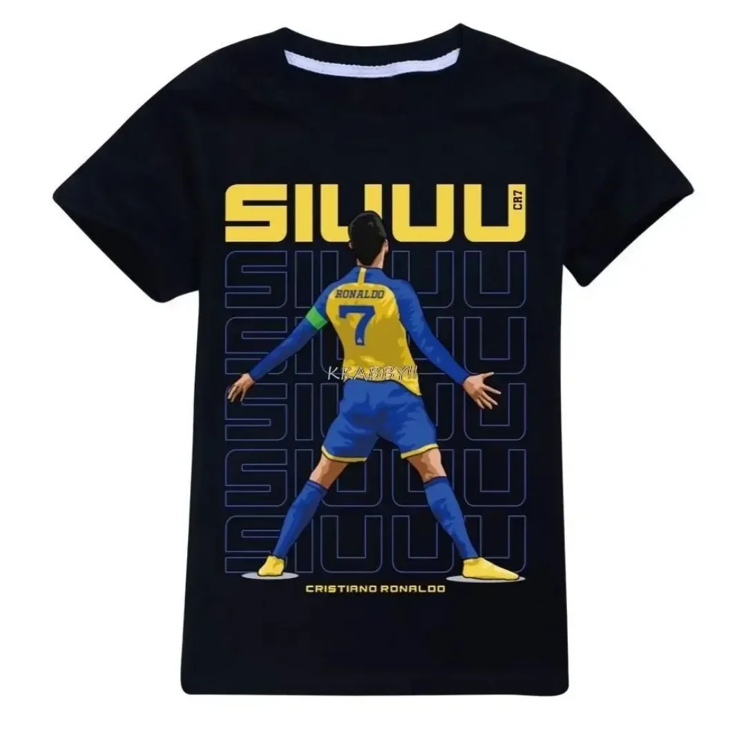 2026 Summer New CR7 Youth Men Kids T Shirt Boy T Shirt School Parent Child Sports Adult Children's ClothingT-shirt