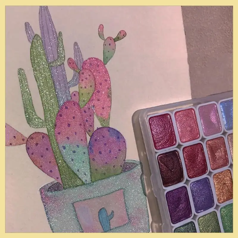 TTKK-20 цветной набор для акварельной живописи, запасные части, набор металлических акварельных красок, блестящая коробка для акварельных красок (2,3 мл-A)