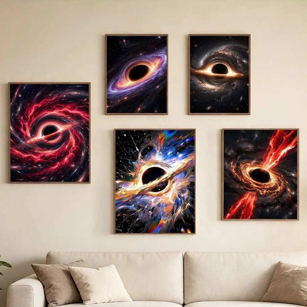 C-Cosmic Black-Hole Poster Waterproof Wall Art Sticker For Bar Living Room Vintage Decor High Quality Print Gift