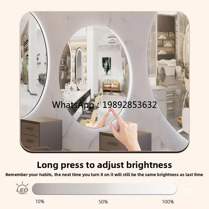 LYY Haircut Mirror Stand Trendy Salon Mirror Hair Salon Special Haircut Dyeing Perming Single-Sided Wall-Mounted
