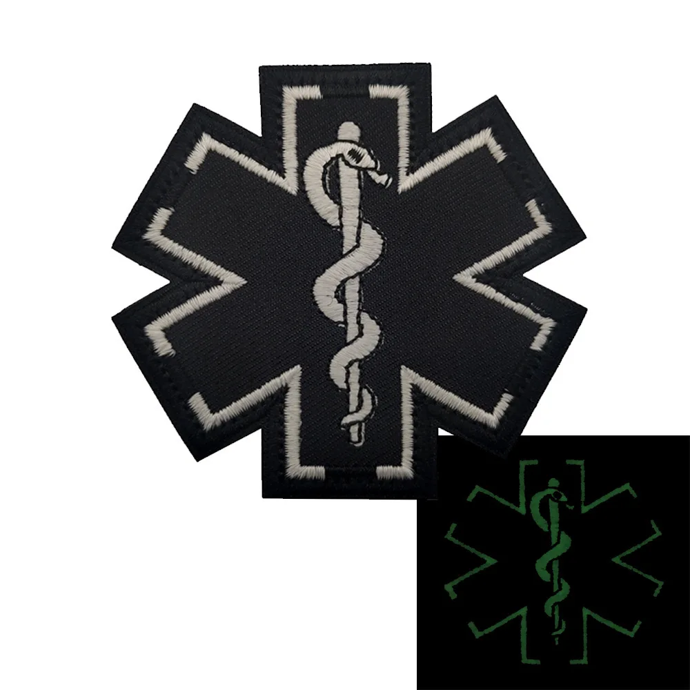 Search Rescue Cross Patches, Medical Star of Life Patch Skull Medic EMT EMS  Hook Back Tactical Badges For Clothing