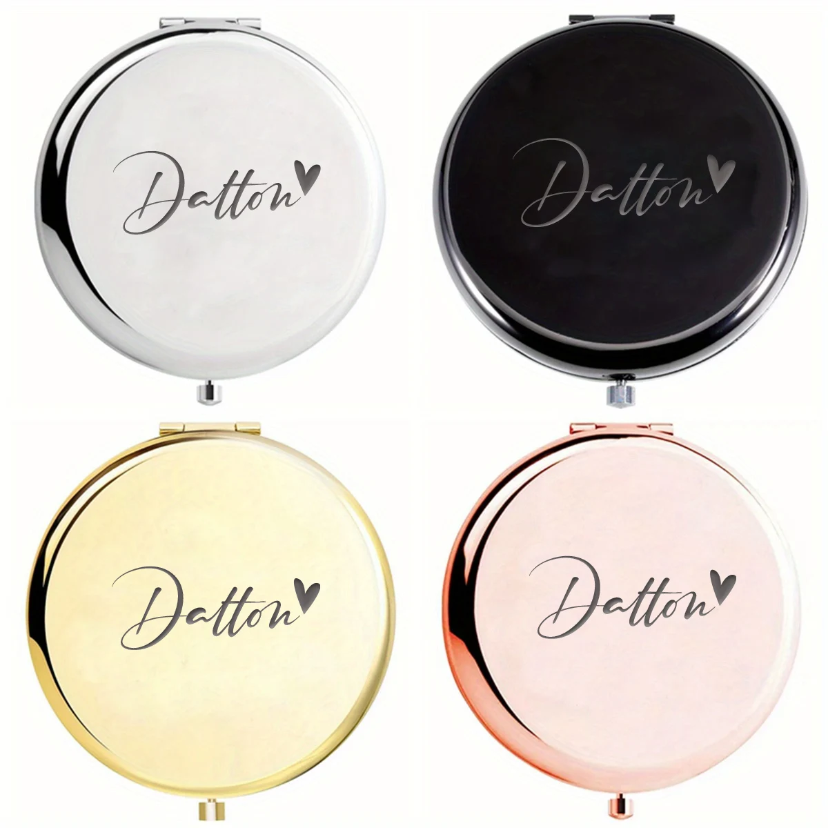 1pc Funny Dettou example Personalized Text Pocket Mirror Mirror With Name Makeup Mirror Valentine Gift