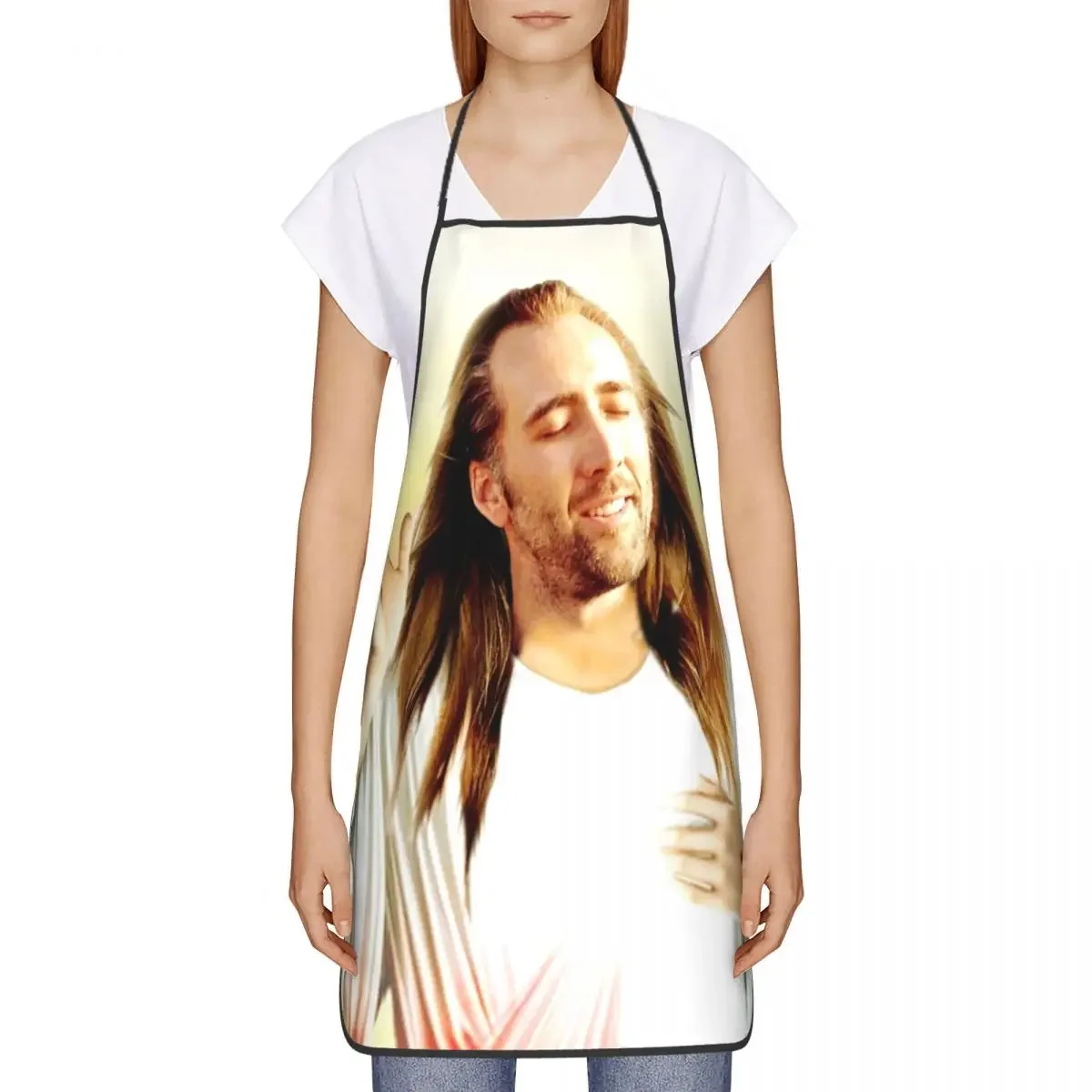 Custom Bib Nicolas Cage Aprons Men Women Unisex Adult Chef Kitchen Cooking Jesus Meme Tablier Cuisine Baking