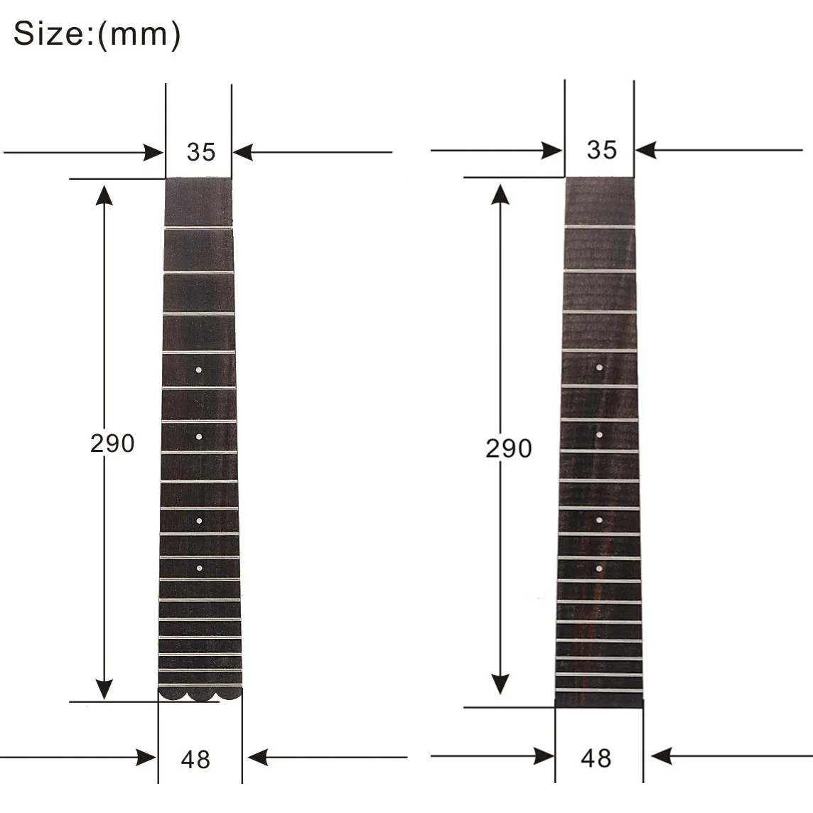 26 Inch Tenor Ukulele Fingerboard with 3mm Dot 18 Fret Rosewood UK Fingerboard Replacement