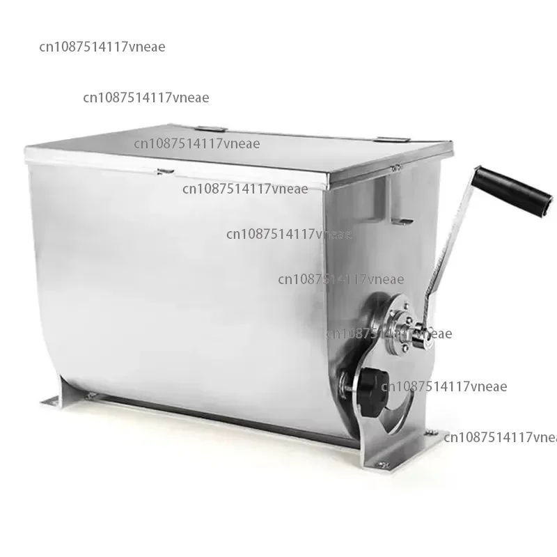 16L Stainless Steel Manual Meat Mixer Machine with Lid for Sausage Beef Processing Equipment