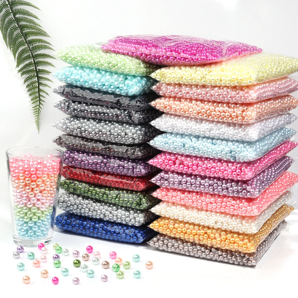 3/4/6/8/10/12mm ABS Imitation Perle Perle Runde Acryl Lose Spacer Perlen Bunte Kunststoff Regenbogen Perlen für DIY Handwerk Machen ﻿ – Detail 4