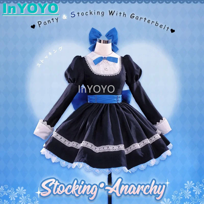 

InYOYO Stocking Anarchy Cosplay Costume Panty & Stocking With Garterbelt Lovley Uniform Dress Halloween Party Women Clothing