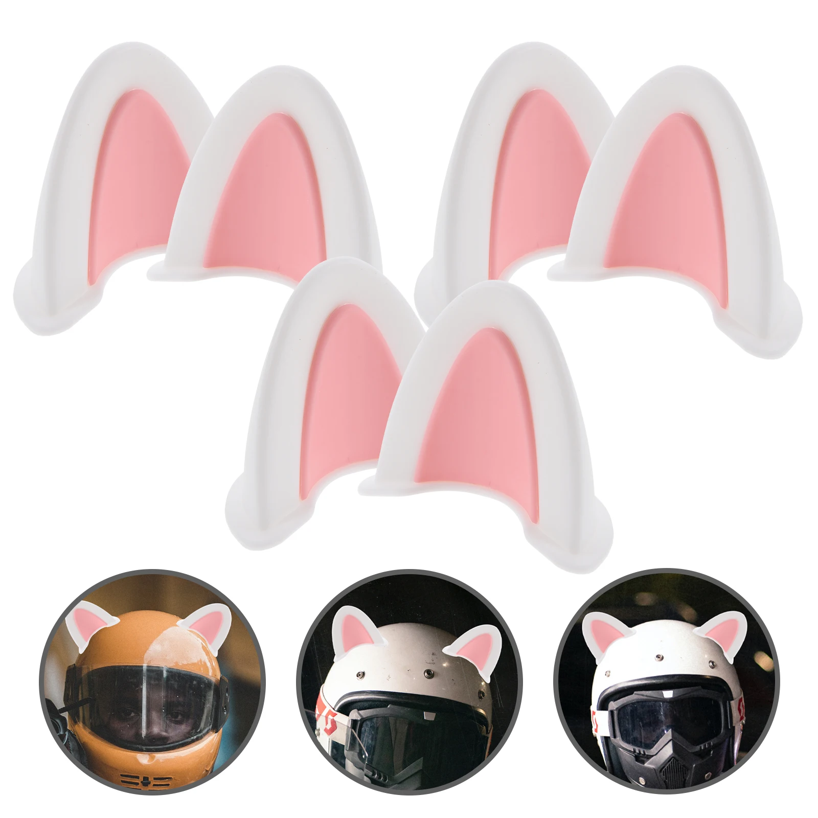 

3 Pairs Unique Cat Ears Helmet Accessories Durable Kitten Decorations For Scooter Motorbike Helmets