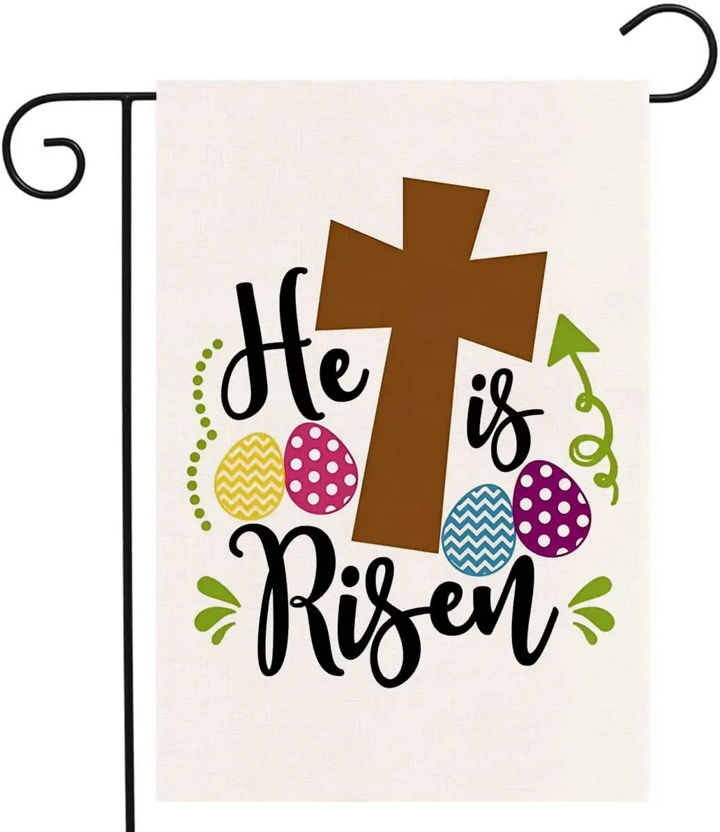 Happy Easter Bunny Garden Flag 12x18 Inches,Welcome Spring Garden Flag Double Sided,Easter Peeps Basket Eggs Decorative Hous yyi