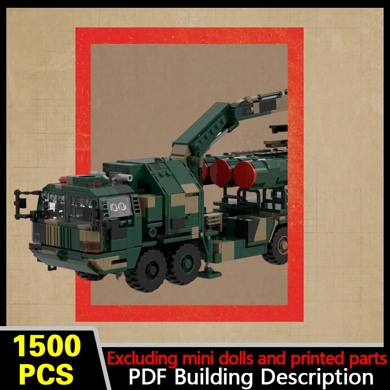 HQ-9 Missile Transporter-Loader Vehicle Model MOC Building Bricks War Equipment Modular Technology Gifts Assemble Children Toys