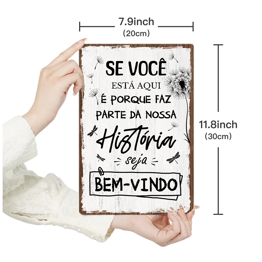 Putuo ديكور 1 قطعة علامة القصدير المعدنية البرتغالية خمر ، SE VOCÈ ESTÁ AQUI ، جدار ديكور فني للمنزل مكتب حانة نادي ، هدية