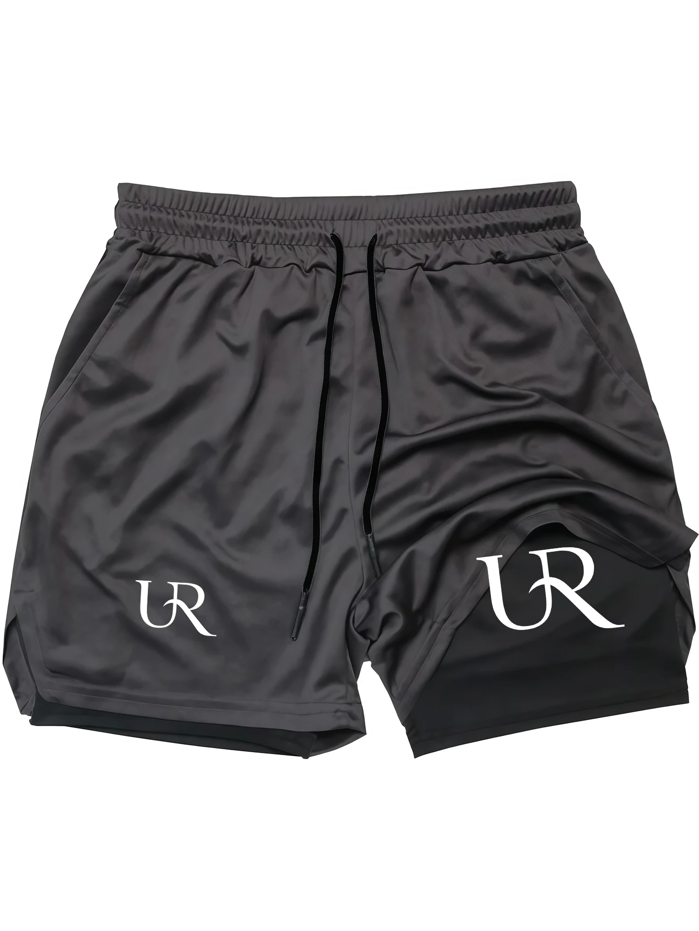 

ummer Men'S Double-Layer Fitness Shorts Men'S Basketball Shorts Sports Tights Elastic Sports Shorts Outdoor Gym Jogging