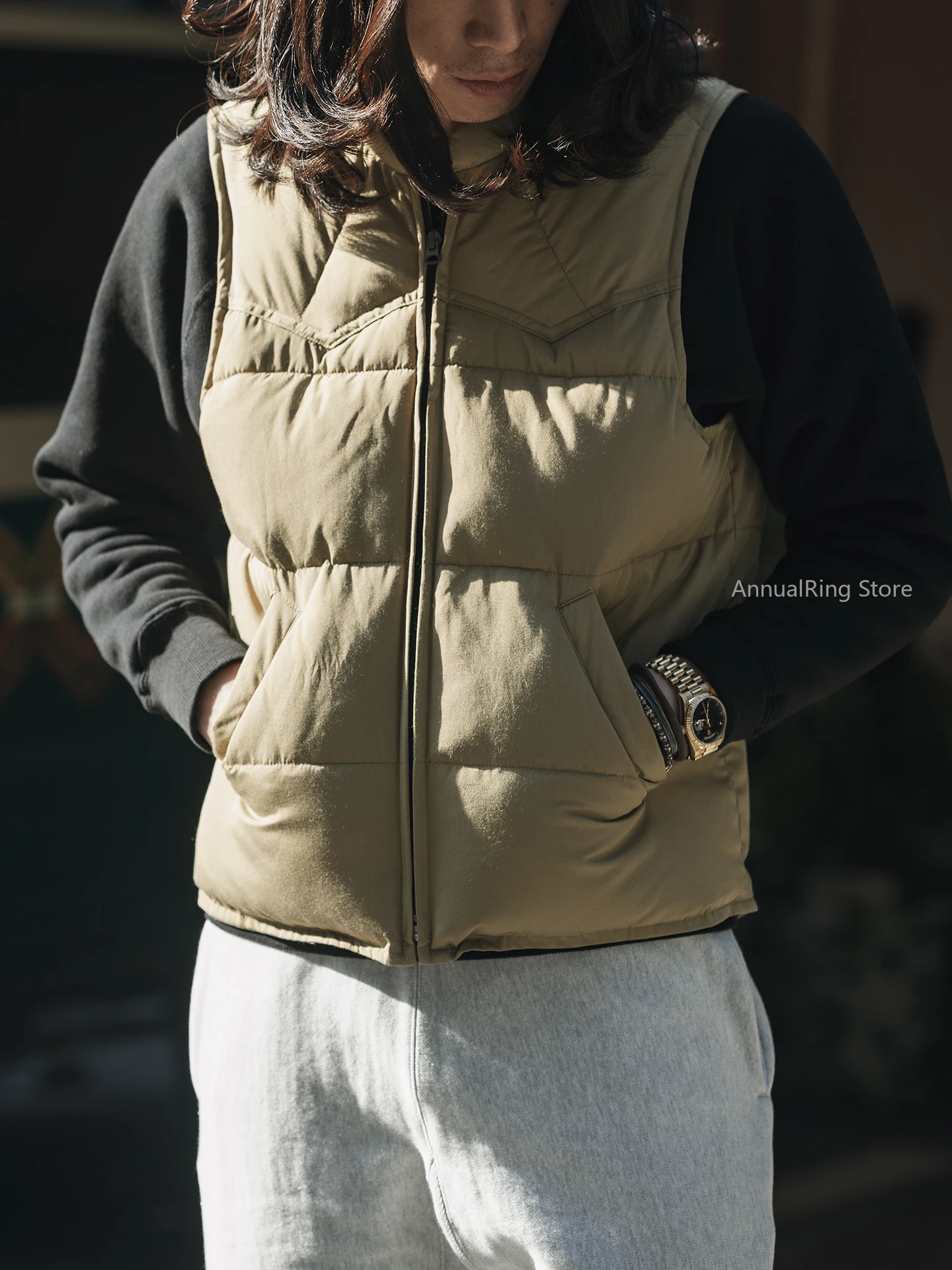 

Non Stock Men's Quilted Vest Lightweight Thermal Insulated Sleeveless Jacket Padded Waistcoat for Outdoor Hiking Camping