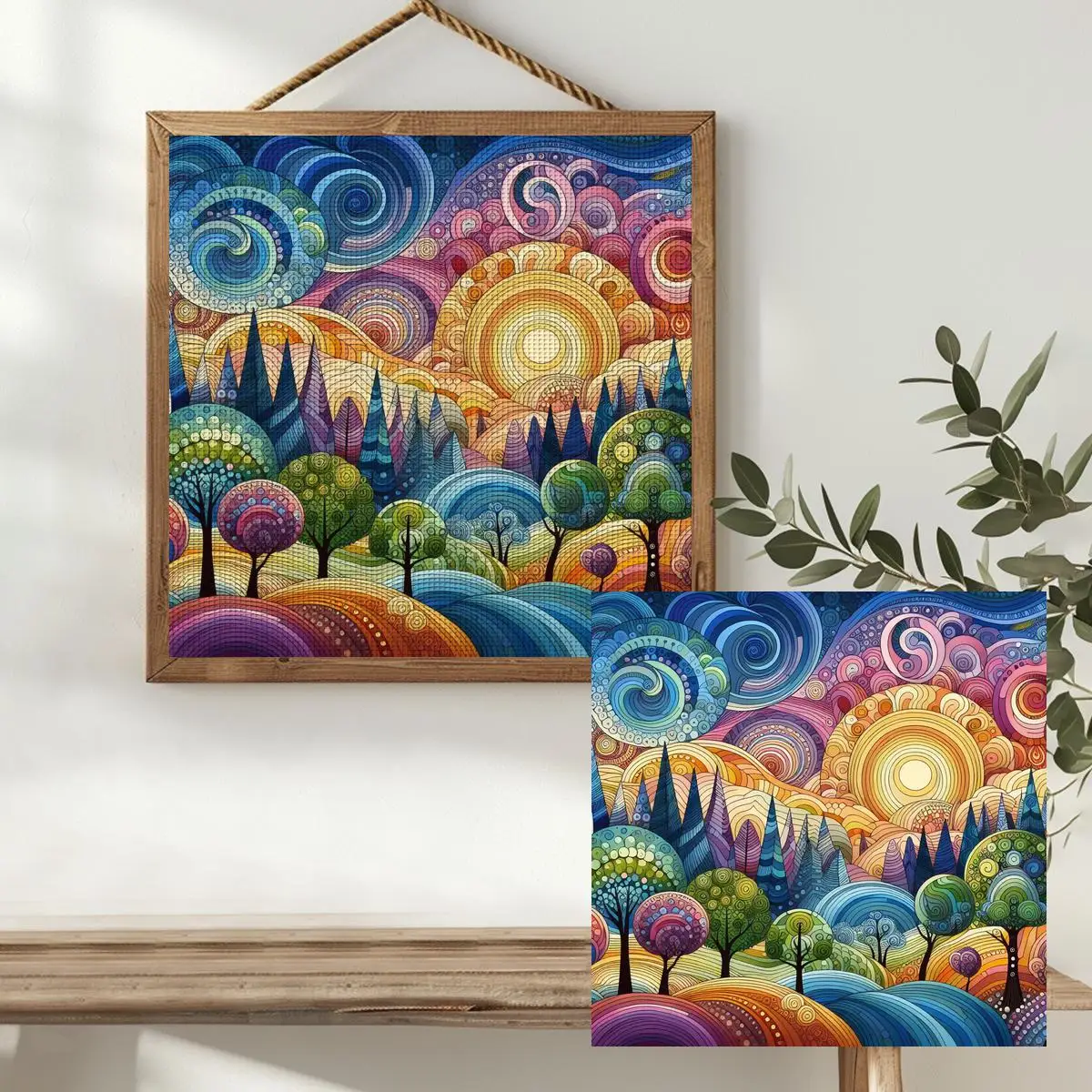 1 Stück 30x30 cm/11,8 Zoll Herbsttag Gestempeltes Kreuzstich-Set DIY-Kit 11/14/16CT DIY-Stickset DIY-Kreuzstich-Set – Detail 2