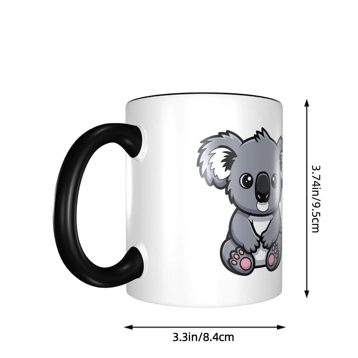 Cute Cartoon Baby Koala Sitting Mug Funny Ceramic Coffee Cups Tea Mugs Milk Cup Drinkware Gift for Friends
