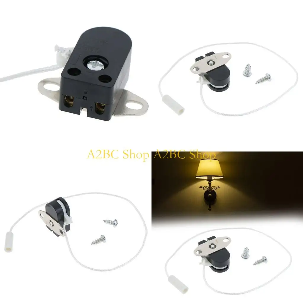 A2BC Black Pull Cord Light Switches Ceiling Fan Light Switches For Bedroom Study Room