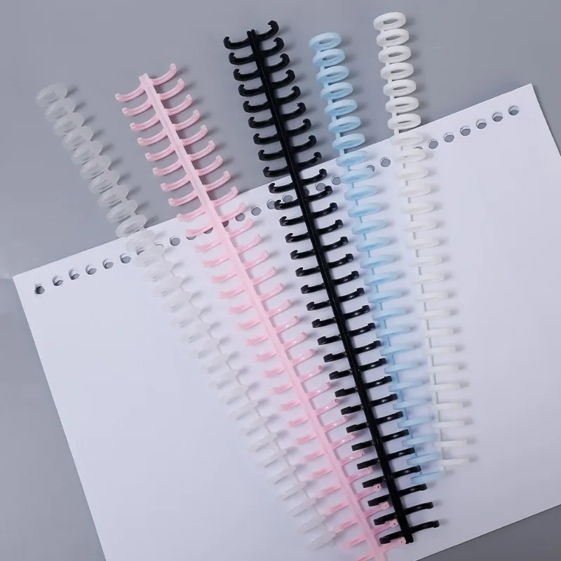 Loose-Leaf Coil Clamp Ring Binding Wires Plastic Spiral Binding Comb Binder Book Rings Scrapbook Binders School Office Supplies
