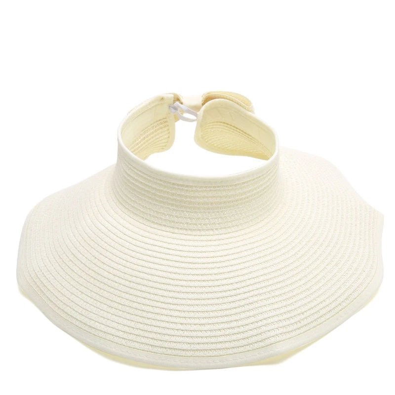 Fashion Girl Women Lady Foldable Roll Up for Sun Beach Wide Brim Straw Visor Hat