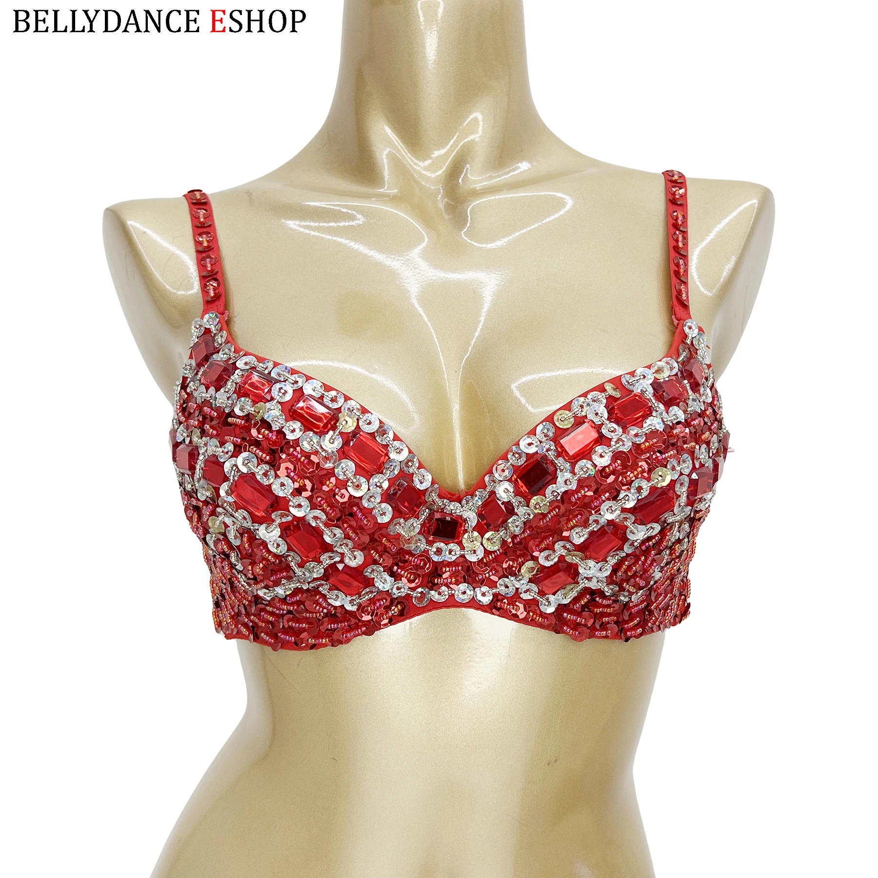 Wholesale New Belly Dancing Bra For Women Beading Sequins Bra For Rave Dance Sexy Night Party Bellydance Top BRA Outfit Wear