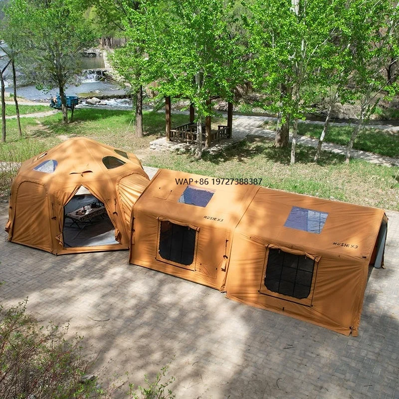 Multi-functional Combination Portable Outdoor Camping Dome Waterproof TC Technology Cotton Air Column Inflatable Tent