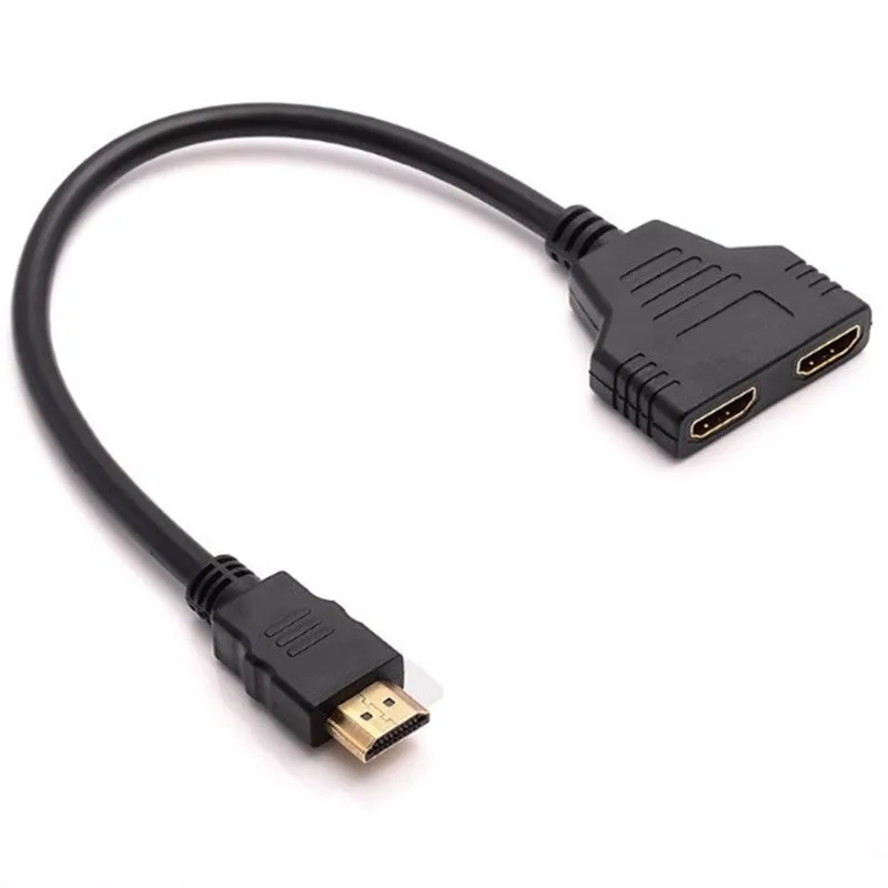 JavicTech HDMI Splitter Cables Male 1080P to Dual Female 1 to 2 Way HDMI Splitter Adapter Cable for HDTV HD, LED, LCD, TV, etc