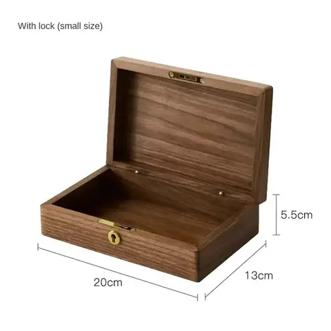 Förvaringslåda för hemskrivbord Valnöt Vintage massivt trä Kosmetiska smyckesarrangör 12 best sales valnötslåda - №2