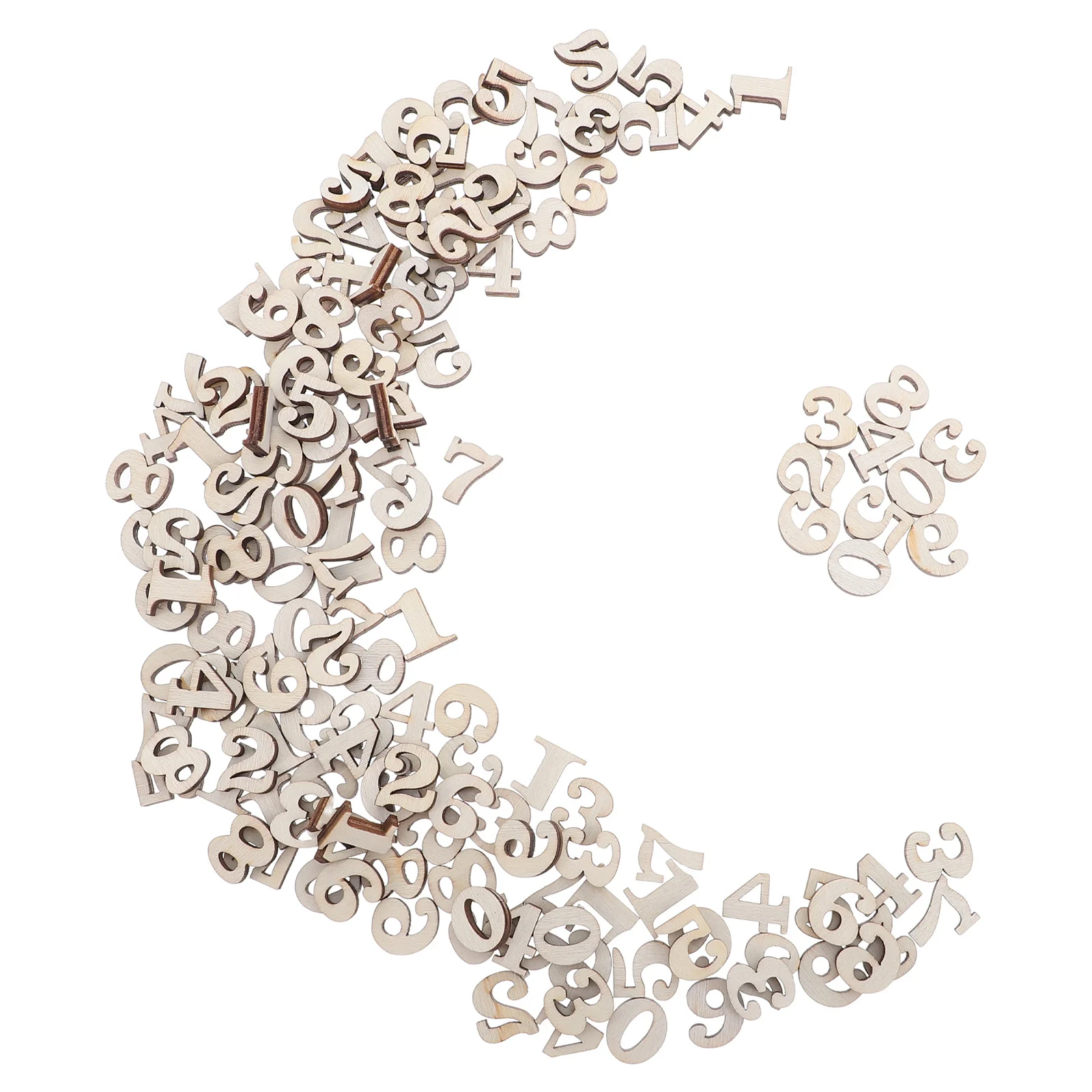 400 قطعة أرقام خشبية تعليمية طبيعية غير مكتملة 0-9 رقائق خشبية صغيرة لتقوم بها بنفسك الحرف سكرابوكينغ مشاريع فنية للديكور المنزلي