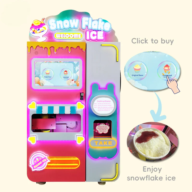 YG High Profit Automatic Snowflake Ice Cream Vending Machine Automatic Snowflakes Commercial Ice Cream Making Machine Price Sale