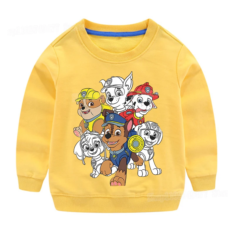 Anime PAW patorl children's hoodie cartoon cute Skye Marshall pattern round neck pullover sweatshirt boys girls autumn outfit