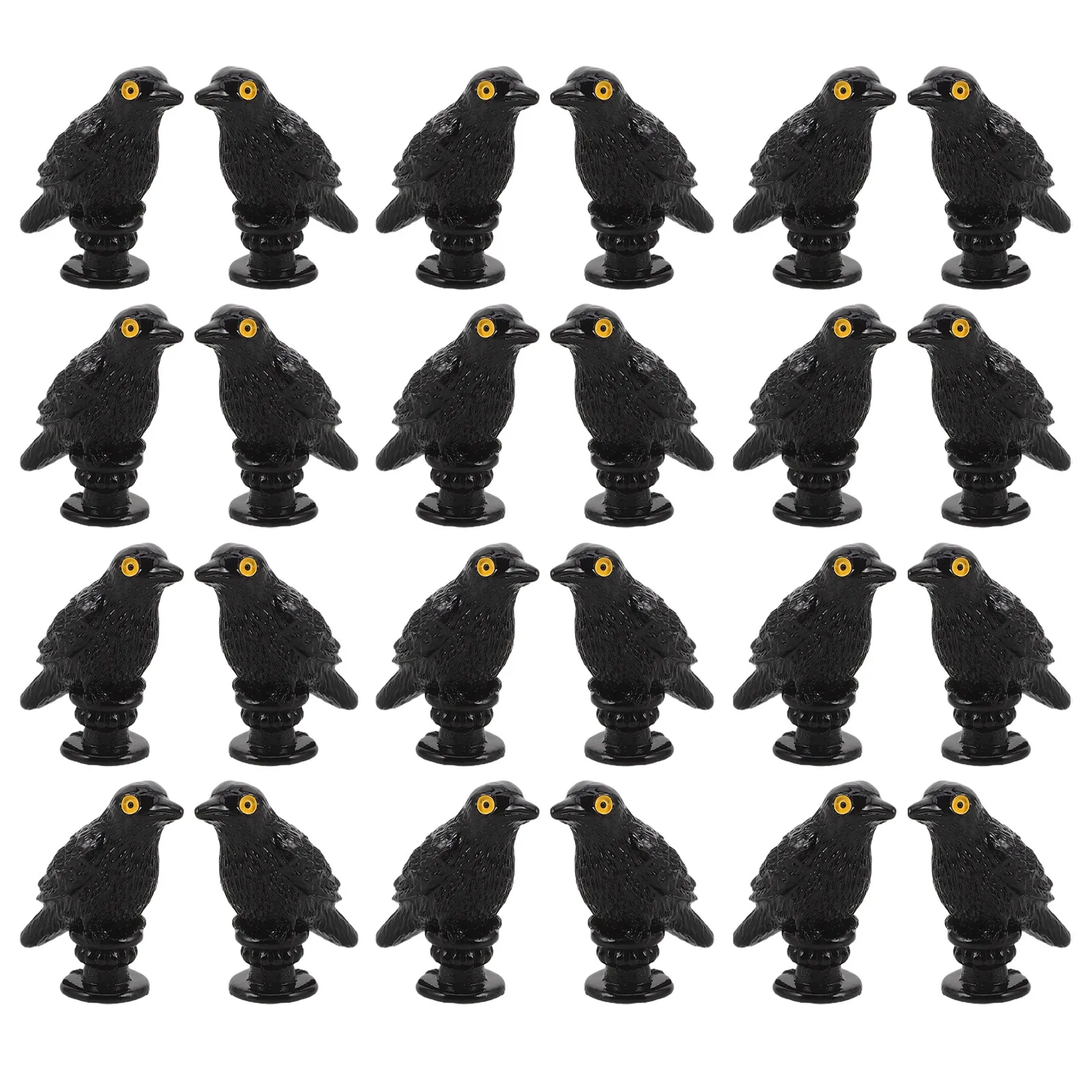 30Pcs Black Resin Crow Gothic Halloween Mini Crow Decor for Spooky Table Decoration Halloween Raven Statues Mini Resin Crows