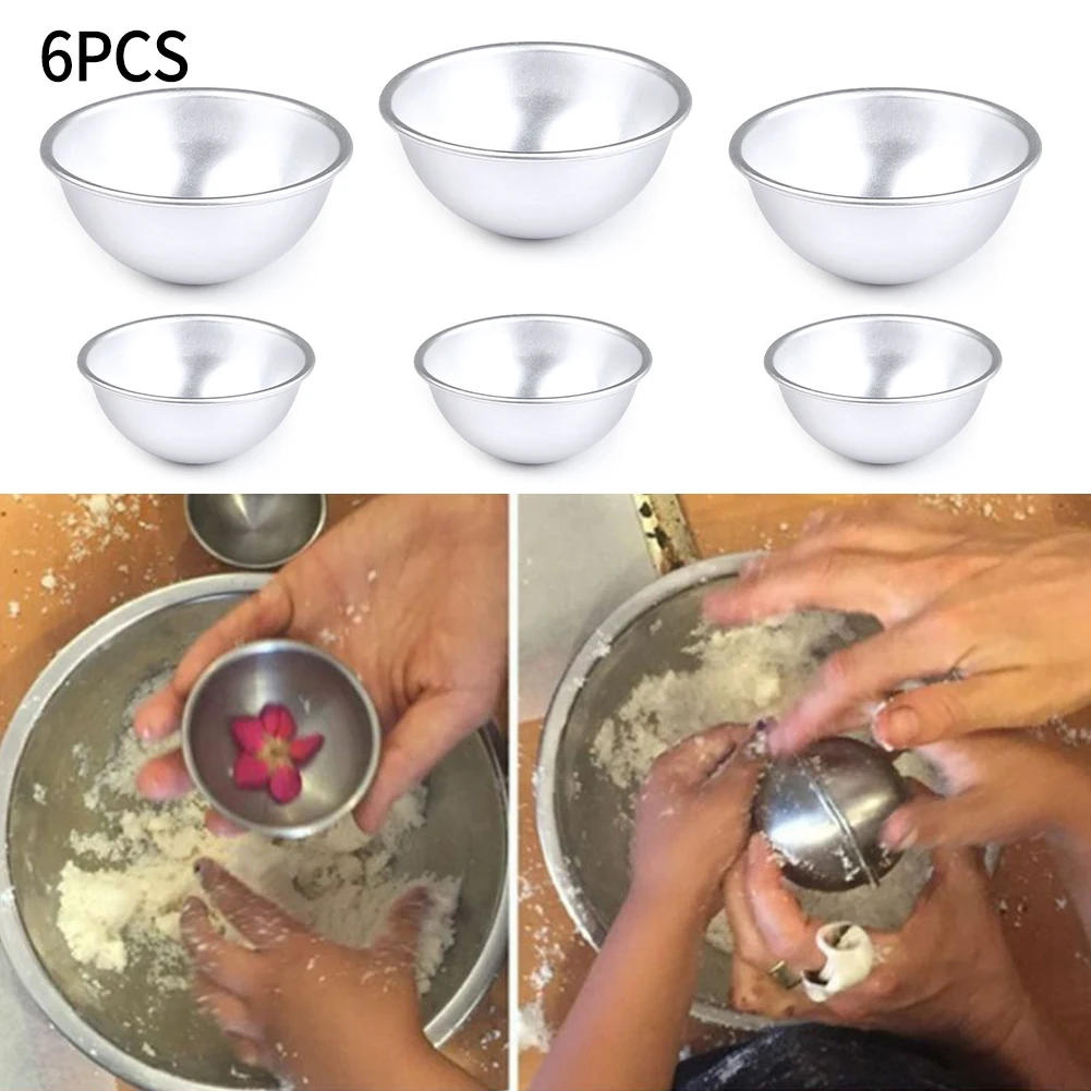 

Aluminum Baking Pan Half Ball Cake Moulds for Bath Bombs and Creative Desserts 6x Molds for Unique Cake Shapes